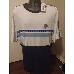 NWT New Parish Nation Short Sleeve T-Shirt White Navy Blue Cotton Size 3XL